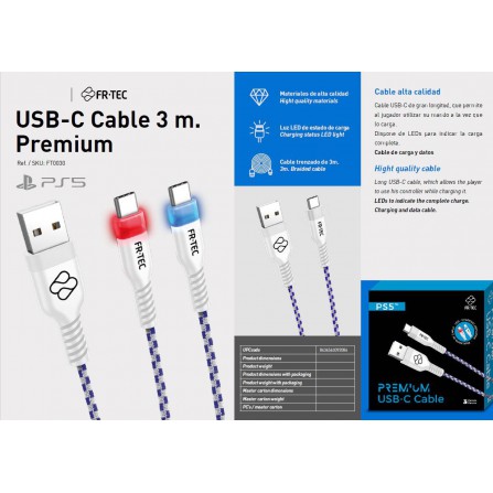 Cable USB-c 3 m. Premium - PS5