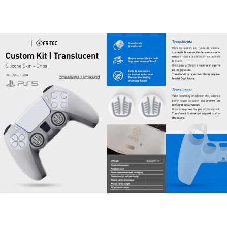 Kit Translucent (Silicona+Grips+Sticker) - PS5