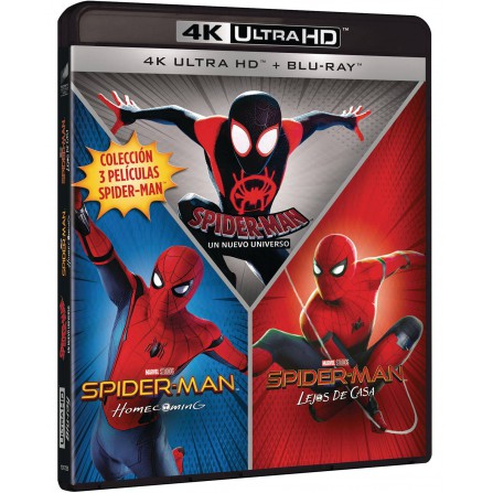 Pack spider-man (homecoming - lejos de casa - un nuevo universo) (4k uhd + blu-ray)
