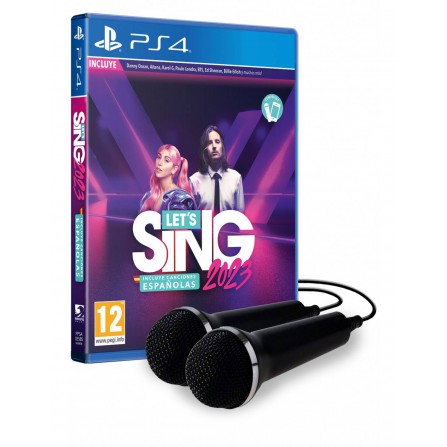 Lets Sing 2023 + Canciones españolas + 2 Micros - PS4