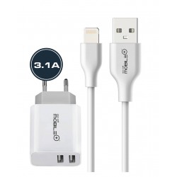 Cargador doble MB-1041+Cable USB a Lightning