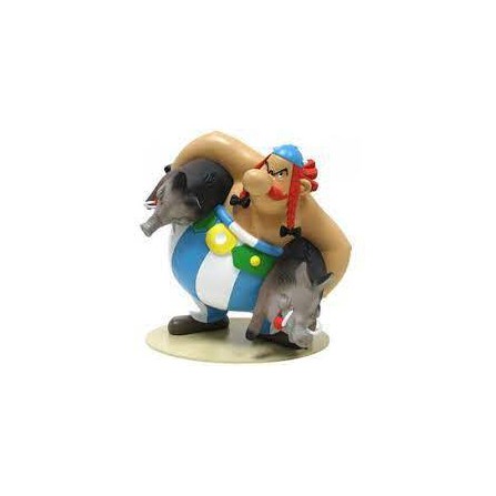 Figura de Obelix Cargando un Jabalí