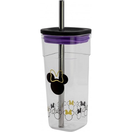 Vaso  acrilico con pajita 540 Minnie Disney