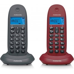 Telefono DECT Motorola C1002CB+ Duo Gris y Granate