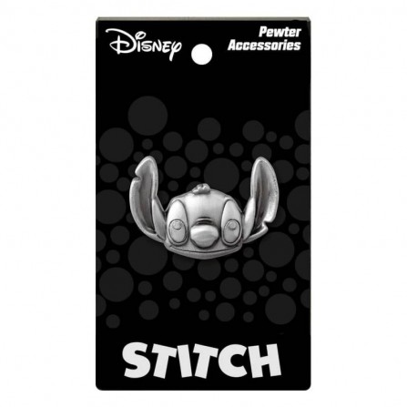 Stitch head pewter lapel pin