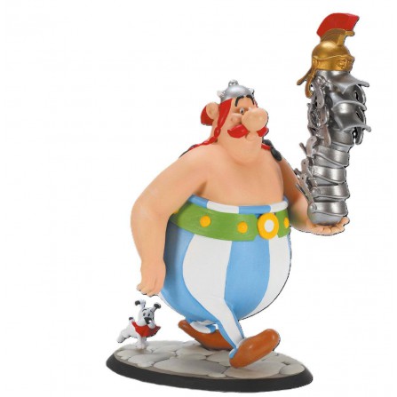 Figura de colección Plastoy Asterix, Obelix llevando una pila de cascos (2024)