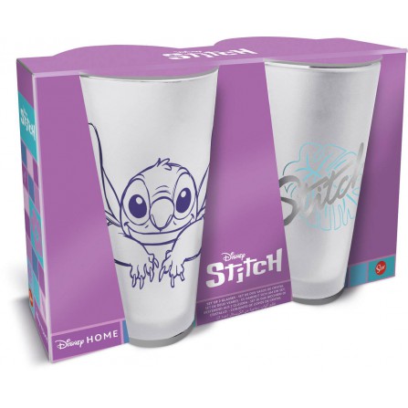 Set 2 vasos casual Stich cristal 490ml 