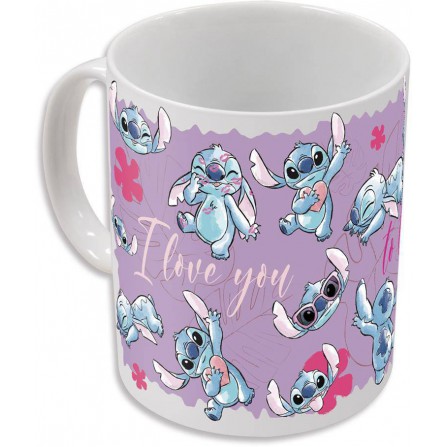 Taza cerámica 325ml cambio color stitch (caja regalo)