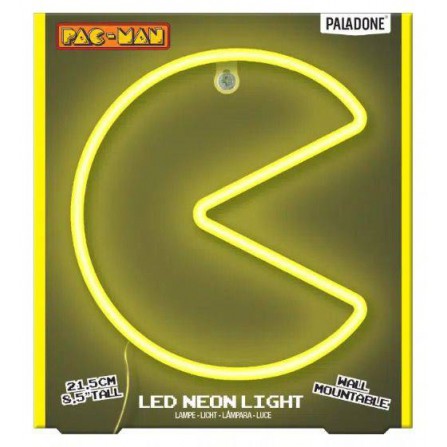Lampara pared luz led neon pac man