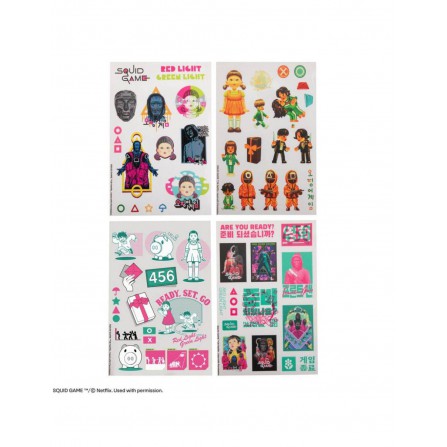 Set de 4 stickers squid game