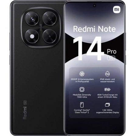 Smartphone Xiaomi Note 14 Pro 8+256GB 5G Negro