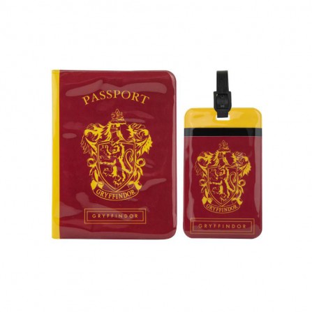 Set etiqueta+funda pasaporte gryffindor