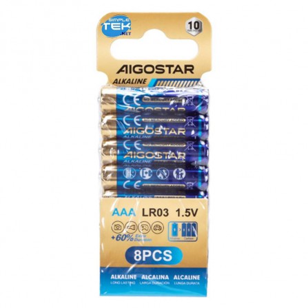 Pila alcalina LR03 (AAA) 1,5V 8 uds