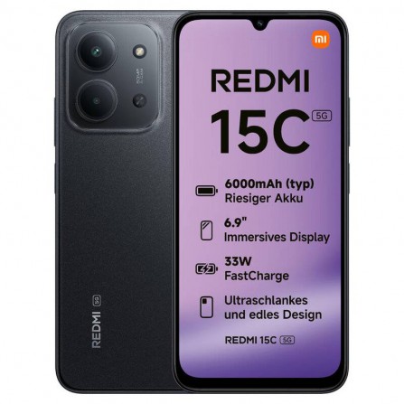 Smartphone Xiaomi Redmi 15C 4+128GB 4G NFC Negro