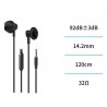 Auricular con cable jack 3,5mm EP3010 Negro