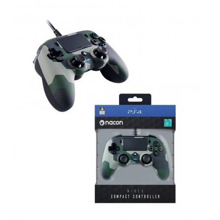 Mando Nacon verde camuf.(cable) lcdo - PS4