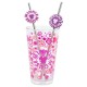 Set vaso cristal  con dos pajitas 480 ml Minnie Mouse Cherrylicious