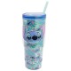 Taza cool basic Stitch Aloha doble pared 860 ml con pajita