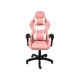 KUBO Silla gaming con reposabrazos, escritorio, nailon, altura ajustable, 360º,  color rosa.