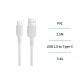 Cable usb(a) a tipo c 3,4a 1,5m blanco