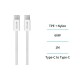 CB1267 Cable Tipo-C a Tipo-C 3A PD60W trenzado 1m carga rápida – Blanco