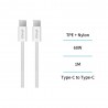 CB1267 Cable Tipo-C a Tipo-C 3A PD60W trenzado 1m carga rápida – Blanco